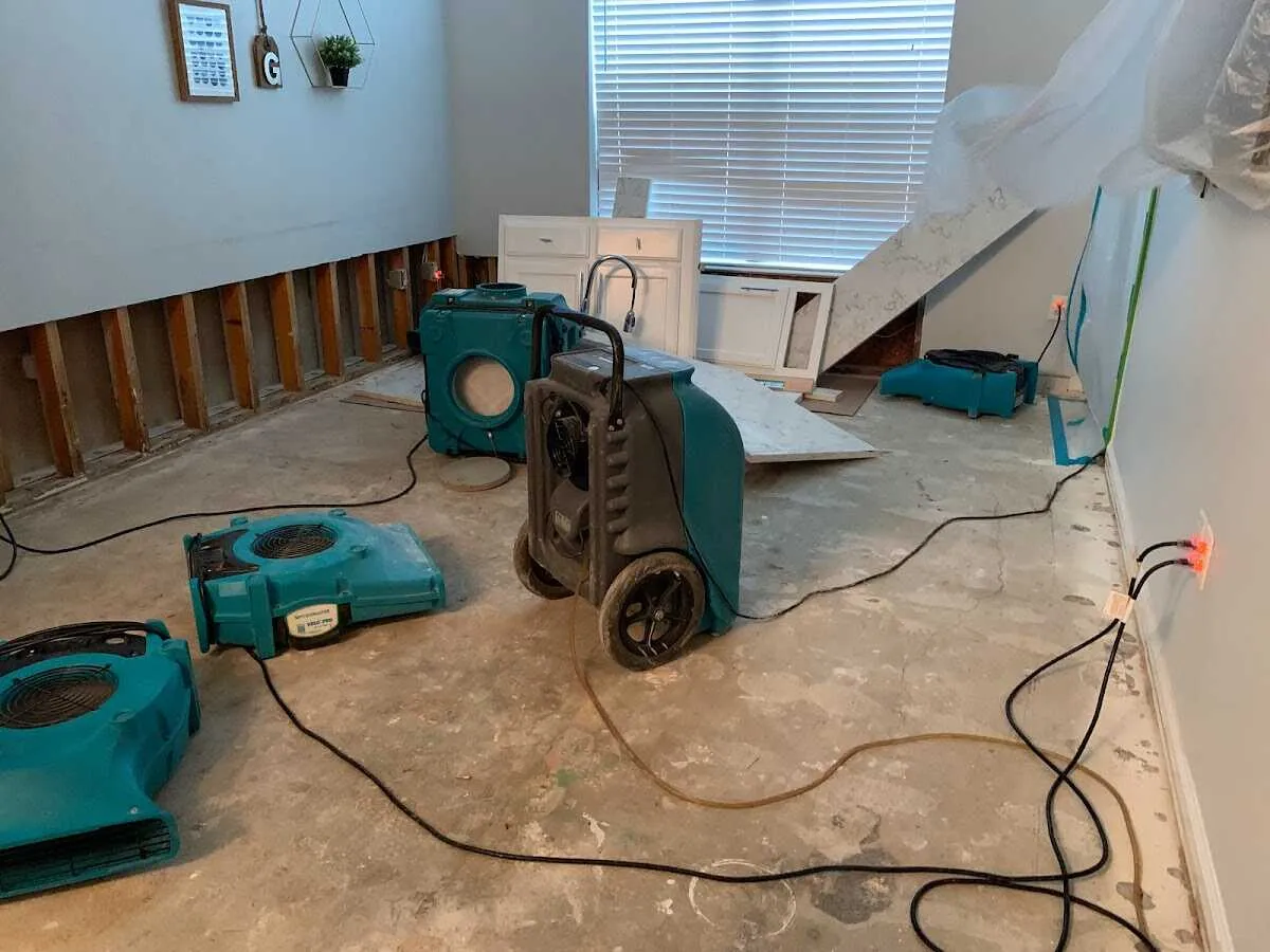 Dehumidifier in flood-cut room for Water Extraction & Removal in Wright