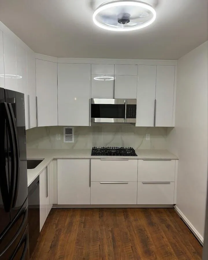 Renovated kitchen with quartz countertops in Wright